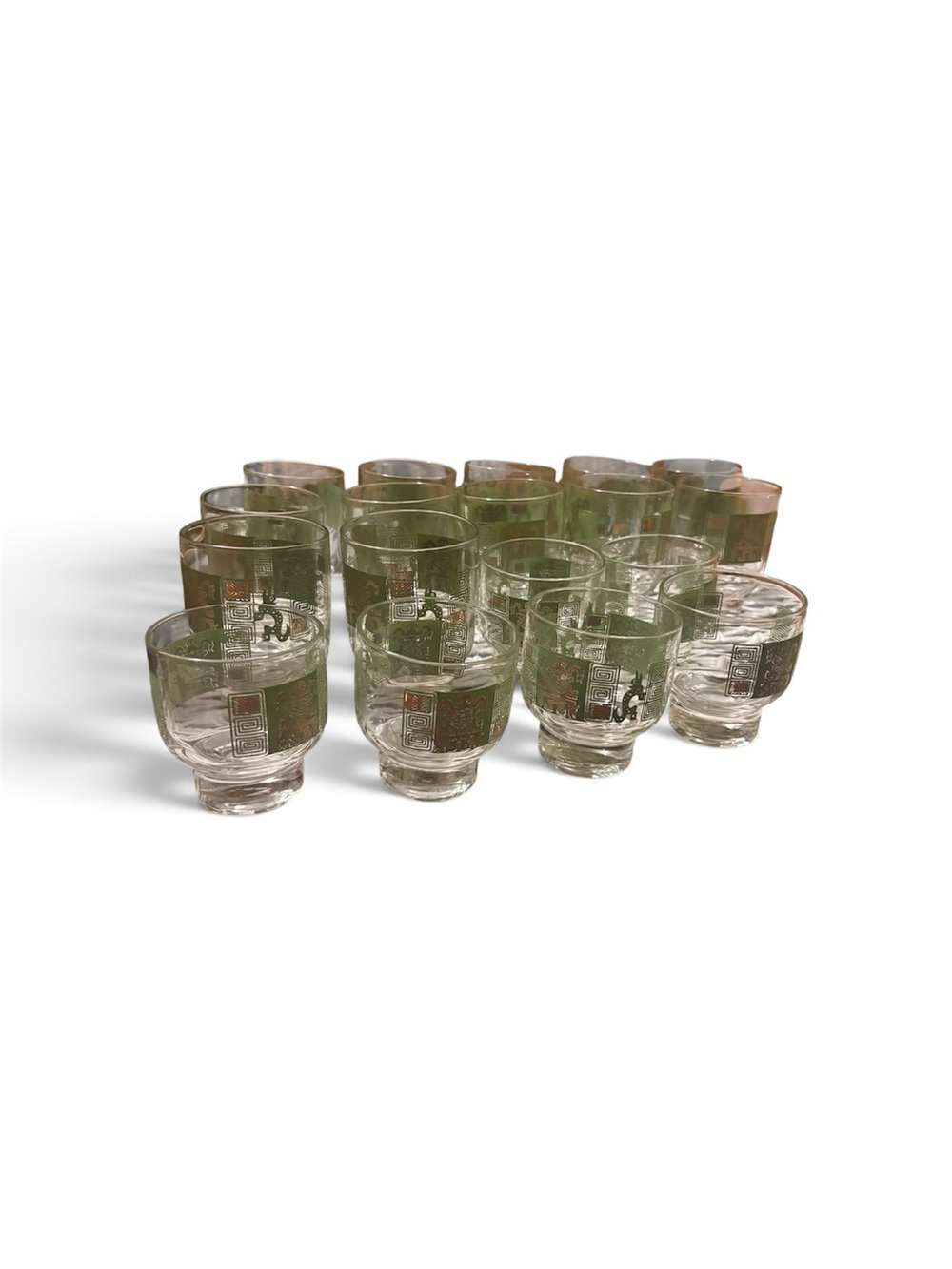 18 RARE Vtg 1950's MCM Stockholm Andes Rock Glasses